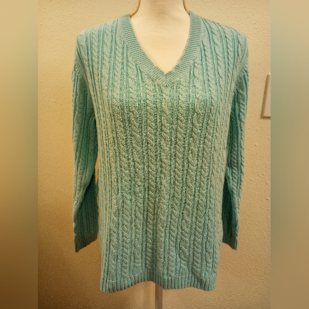 Croft & Barrow Light Aqua Sweater, Sz Large